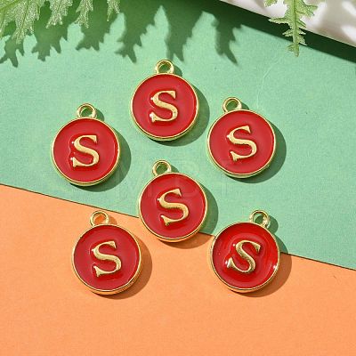 Golden Plated Alloy Enamel Charms X-ENAM-S118-03S-1