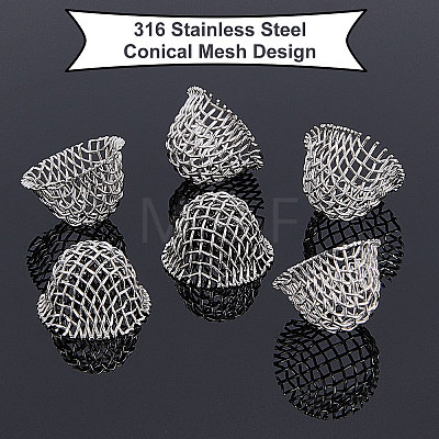 Gorgecraft 40Pcs 316 Stainless Steel Conical Design Bowl Screen Filters AJEW-GF0005-66-1