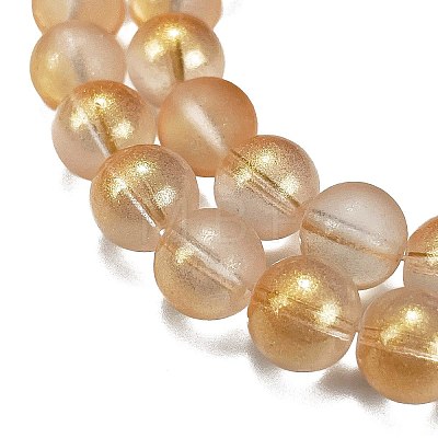 Frosted Transparent Glass Bead Strands GLAA-P065-10mm-02-1