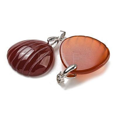 Dyed & Heated Natural Carnelian Pendants G-G147-04P-1