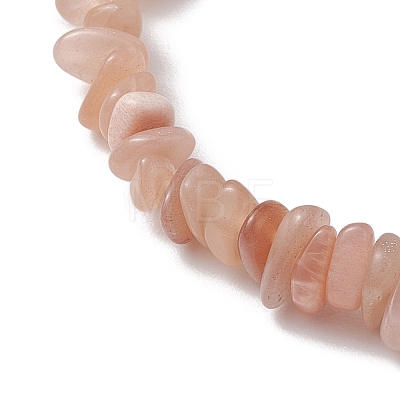 Natural Sunstone Chip Beads Stretch Bracelets for Women BJEW-JB10688-02-1