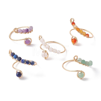 Mixed Natural Gemstone Rings RJEW-JR00584-01-1