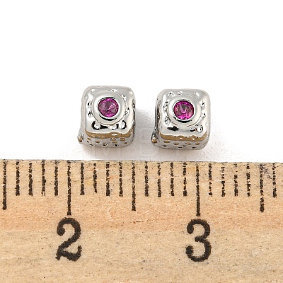 Brass Micro Pave Cubic Zirconia Beads KK-G490-18P-02-1