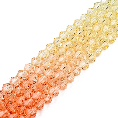 Gradient Color Baking Painted Glass Bead Strands DGLA-A039-T4mm-A014-1