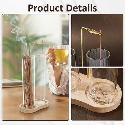 Glass Incense Holder AJEW-WH0410-193A-1