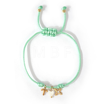 304 Stainless Steel & Brass & Natural Shell Charm Bracelets HP8667-2-1