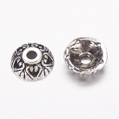 Tibetan Style Alloy Bead Caps LFH10353Y-NF-1