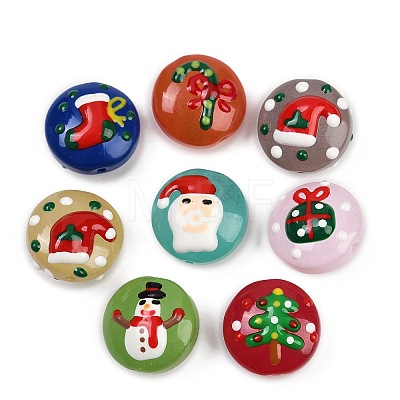 Christmas Handmade Lampwork Enamel Beads LAMP-C020-03-1