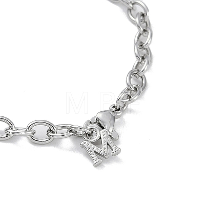 Brass Cable Chain M Charm Bracelet Making KK-U020-11P-1