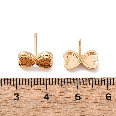 Brass Stud Earrings EJEW-D288-16G-1