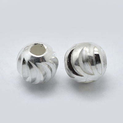 925 Sterling Silver Corrugated Spacer Beads STER-K171-42S-02-1