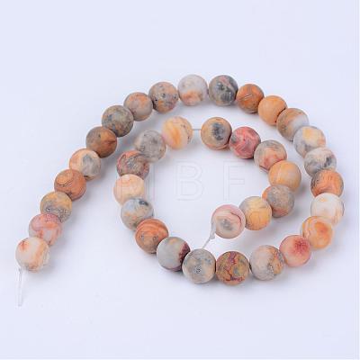 Natural Crazy Agate Beads Strands G-Q462-8mm-12-1