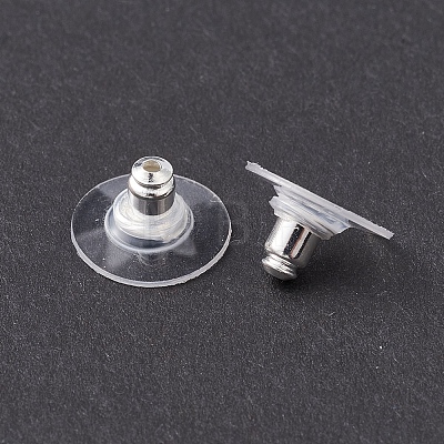 Brass Bullet Clutch Earring Backs with Pad KK-YW0001-68S-1