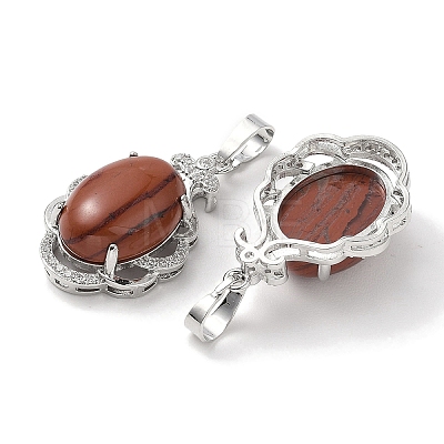 Natural Red Jasper Oval Pendants G-NH0025-15P-11-1