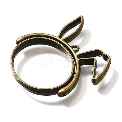 Rabbit Alloy Open Back Bezel Pendants PALLOY-I223-19AB-1