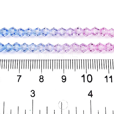Gradient Color Baking Paint Glass Bead Strands DGLA-A039-T4mm-A019-1