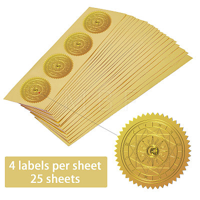 Self Adhesive Gold Foil Embossed Stickers DIY-WH0211-368-1