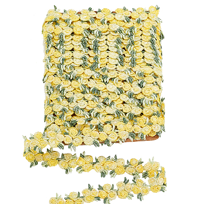  5Yards Flower Polyester Trim Ribbon OCOR-PH0001-97E-1