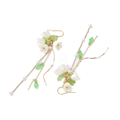 Flower Acrylic Dangle Earrings EJEW-JE05881-1