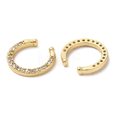 Rack Plating Brass Cuff Earrings with Rhinestone EJEW-D061-14G-1
