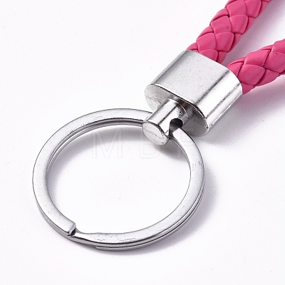 Braided PU Leather Keychain KEYC-WH0016-11D-1