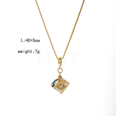 Brass Crystal Rhinestone Enamel Earth Airplane Camera Pendant Necklaces for Women WGA9EC1-01-1