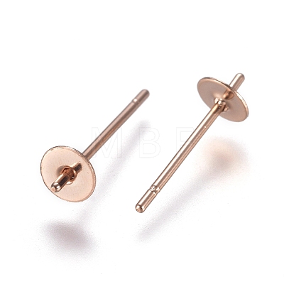304 Stainless Steel Stud Earring Findings STAS-E484-68C-RG-1