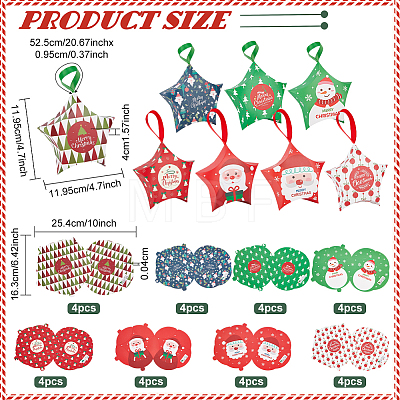 32 Sets 8 Styles Christmas Theme Star Shaped Foldable Paper Candy Boxes CON-BC0006-97-1