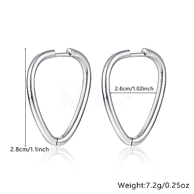 Rhodium Plated Platinum 925 Sterling Silver Hoop Earrings DU0168-1-1