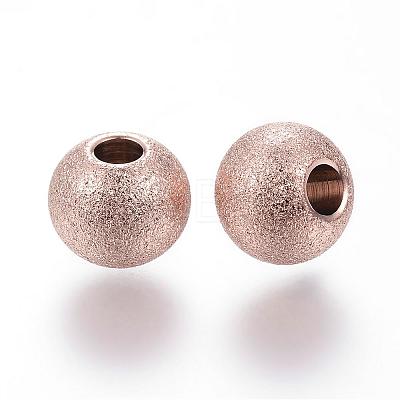 Ion Plating(IP) 201 Stainless Steel Textured Beads STAS-P108-05RG-1