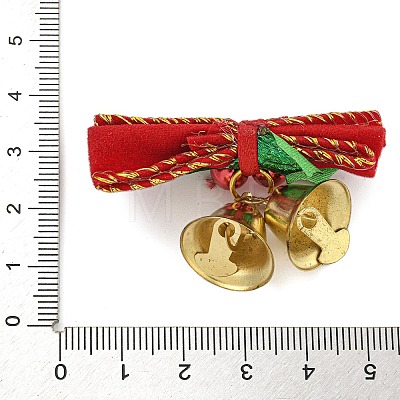 Cloth & Iron Christmas Bowknot Bell Hanging Ornaments  HJEW-S004-01B-1