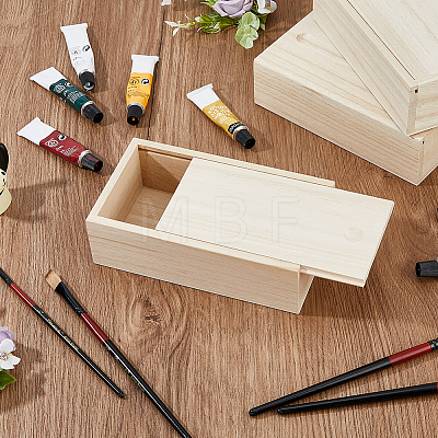 Rectangle Unfinished Wood Gift Storage Box LS-CON-WH0094-38A-1