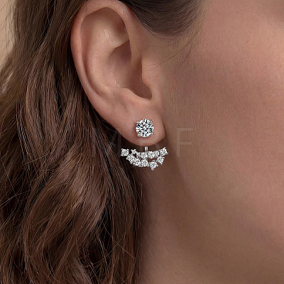 925 Sterling Silver Pave Moissanite Stud Earrings for Women XF0952-1