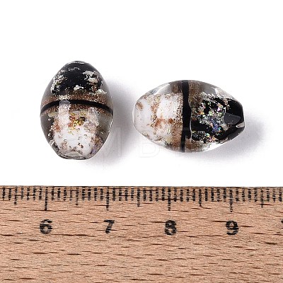 Two Tone Color Handmade Foil Glass Beads FOIL-Q001-01H-1