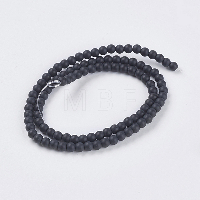 Synthetic Black Stone Beads Strands G-G508-6-1