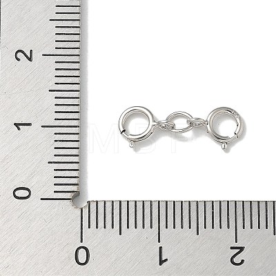 S925 Sterling Silver Double Spring Ring Clasps STER-R003-07P-1