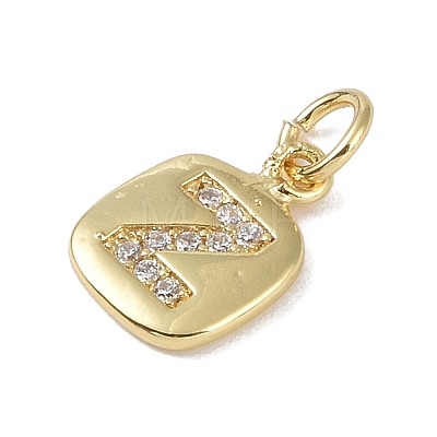 Rack Plating Brass Micro Pave CLear Cubic Zirconia Charms KK-E110-14G-Z-1