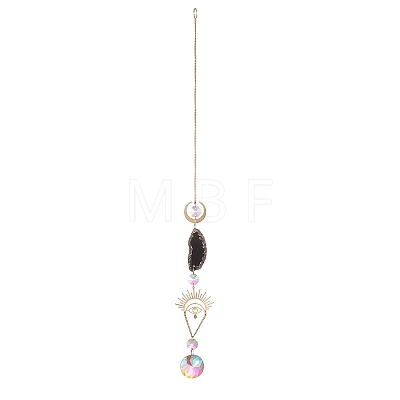 Brass & Crystal Suncatchers HJEW-G018-04A-G-1
