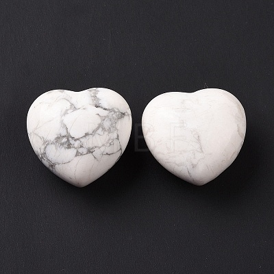 Natural Howlite Heart Love Stone G-P486-02E-1
