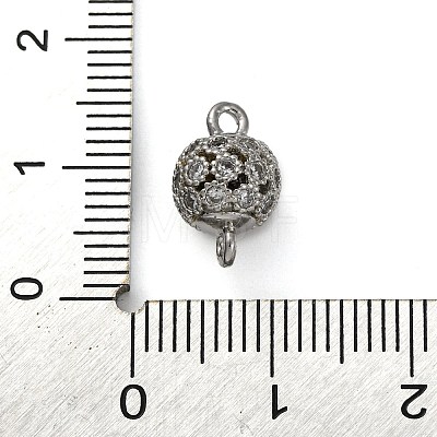 Brass Micro Pave Clear Cubic Zirconia Connector Charms KK-A230-06B-P-1