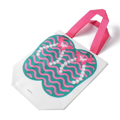Summer Beach Theme Printed Flip Flops Non-Woven Reusable Folding Gift Bags with Handle ABAG-F009-E08-1