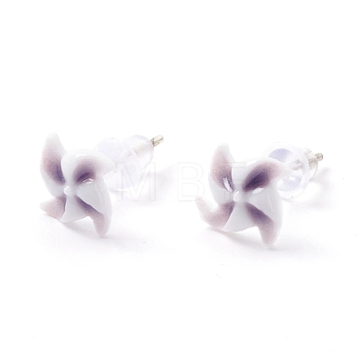 Windmill Resin Stud Earrings Set for Girl Women EJEW-D278-08S-1