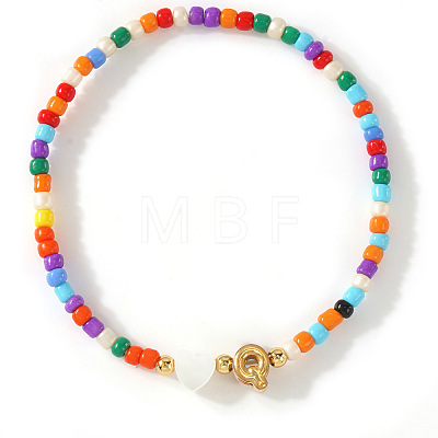 Colorful Round Glass Seed Bead Stretch Bracelets AO5283-17-1