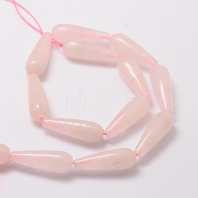 Natural Rose Quartz Teardrop Beads Strands G-E329-34-1