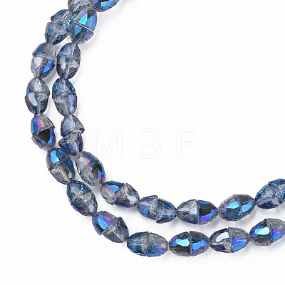 Electroplate Transparent Glass Beads Strands EGLA-N002-35-C06-1