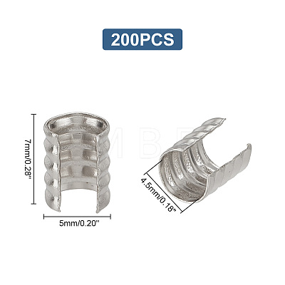 AHADERMAKER 200Pcs Iron Folding Crimp Ends IFIN-GA0001-50A-1