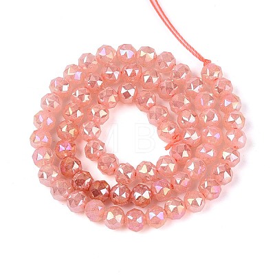 Anti-Tarnish Electroplate Glass Beads Strands GLAA-N064-6mm-04-1