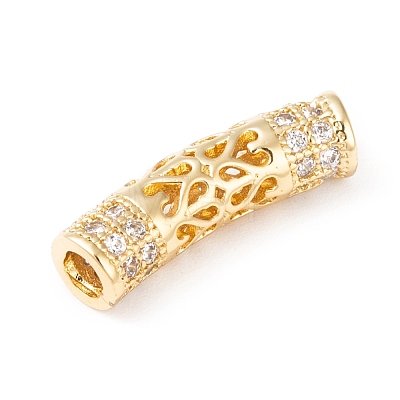 Brass Micro Pave Cubic Zirconia Beads ZIRC-F001-66G-1