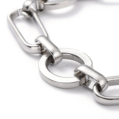 304 Stainless Steel Oval Link Chain Bracelets BJEW-I293-03P-1