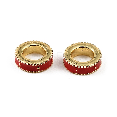 Brass Enamel European Beads KK-CBAF17A-01G-01-1